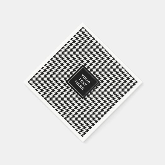 Zwart-wit houndstooth-patroon servetten (Hoek)