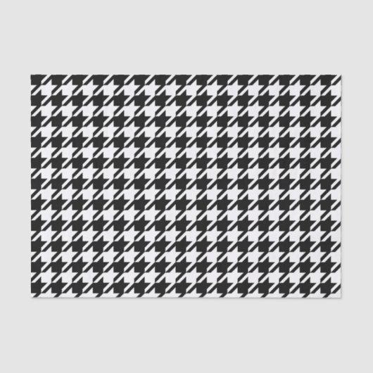 Zwart-wit houndstooth-patroon tissuepapier (Voorkant)
