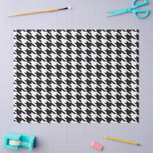 Zwart-wit houndstooth-patroon tissuepapier (Craft)