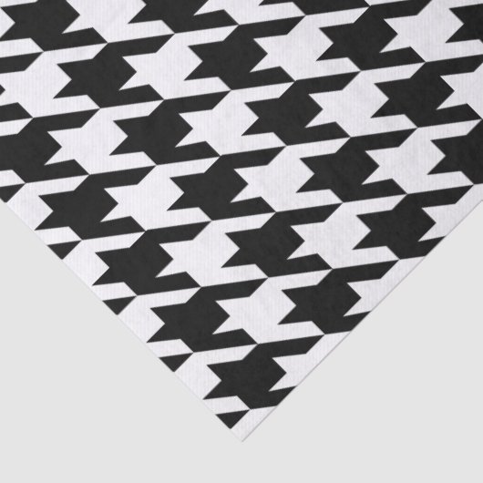 Zwart-wit houndstooth-patroon tissuepapier (Detail)