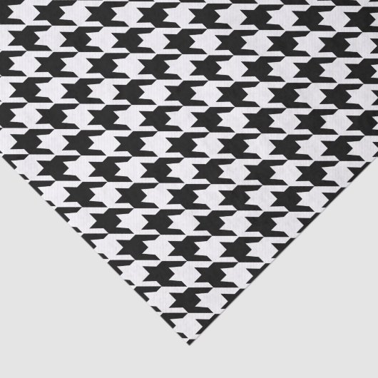 Zwart-wit houndstooth-patroon tissuepapier (Detail)