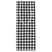 Zwart-wit houndstooth-patroon wijn cadeautas (Achterkant)