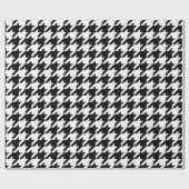 Zwart-wit houndstooth-patroonpatroon cadeaupapier (Vlak)