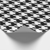 Zwart-wit houndstooth-patroonpatroon cadeaupapier (Hoek)