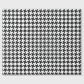 Zwart-wit houndstooth-patroonpatroon cadeaupapier (Vlak)
