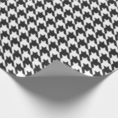 Zwart-wit houndstooth-patroonpatroon cadeaupapier (Hoek)