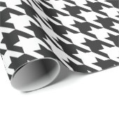Zwart-wit houndstooth-patroonpatroon cadeaupapier (Rol Hoek)