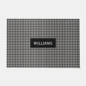 Zwart-wit houndstooth-patroonpatroon deurmat (Voorkant)