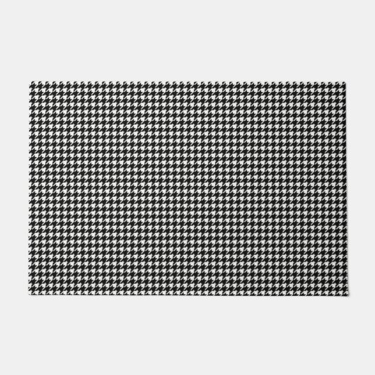 Zwart-wit houndstooth-patroonpatroon deurmat (Voorkant)