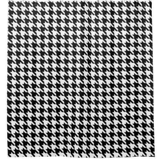 Zwart-wit houndstooth-patroonpatroon douchegordijn (Voorkant)