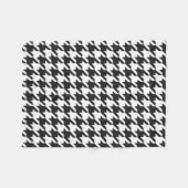 Zwart-wit houndstooth-patroonpatroon fleece deken (Voorkant (Horizontaal))