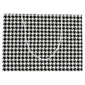 Zwart-wit houndstooth-patroonpatroon groot cadeauzakje (Achterkant)