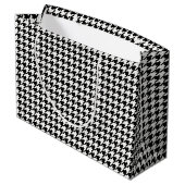 Zwart-wit houndstooth-patroonpatroon groot cadeauzakje (Achterkant Gekanteld)
