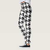 Zwart-wit houndstooth-patroonpatroon leggings (Links)