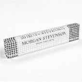Zwart-wit houndstooth-patroonpatroon naambordje