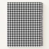 Zwart-wit houndstooth-patroonpatroon notitieboek (Achterkant)
