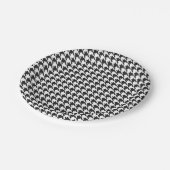 Zwart-wit houndstooth-patroonpatroon papieren bordje (Gekanteld)