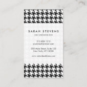 Zwart-wit houndstooth-patroonpatroon visitekaartje (Achterkant)