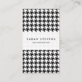 Zwart-wit houndstooth-patroonpatroon visitekaartje (Voorkant)