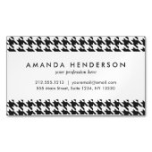 Zwart-wit houndstooth-patroonpatroon visitekaartje magneet (Voorkant)