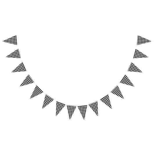 Zwart-wit houndstooth-patroonpatroon vlaggetjes (Alle)