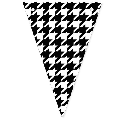 Zwart-wit houndstooth-patroonpatroon vlaggetjes (Eerste vlag)