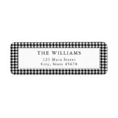 Zwart-wit Houndstooth Retouradres Etiket (Voorkant)