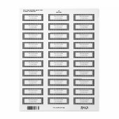 Zwart-wit Houndstooth Retouradres Etiket (Full Sheet)
