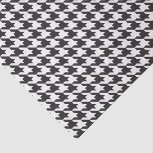 Zwart-wit Houndstooth Tissue Paper Tissuepapier (Detail)