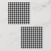 Zwart-wit houndstoothpatroon informatiekaartje (Voorkant / Achterkant)