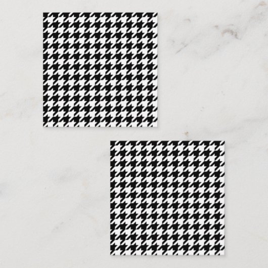 Zwart-wit houndstoothpatroon informatiekaartje (Voorkant / Achterkant)