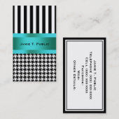 Zwart-wit houndstoothpatroon visitekaartje (Voorkant / Achterkant)