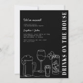 Zwart-wit Housewarming Party Kaart (Voorkant)