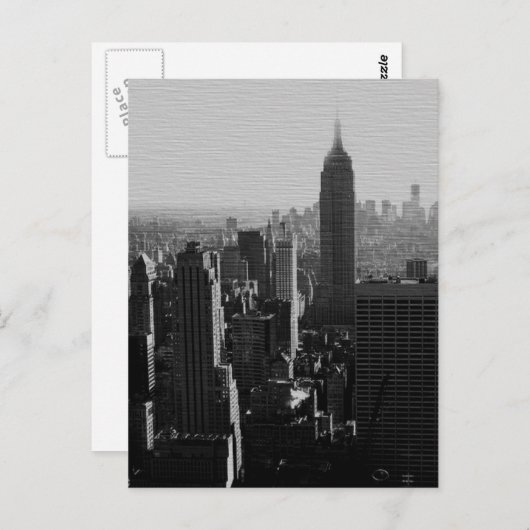 Zwart-wit houtaffect NYC Briefkaart (Voorkant / Achterkant)