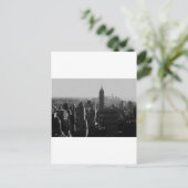 Zwart-wit houten effect NYC Briefkaart (Staand voorkant)