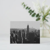 Zwart-wit houten effect NYC Briefkaart (Staand voorkant)