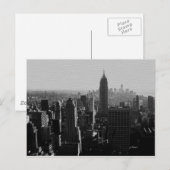 Zwart-wit houten effect NYC Briefkaart (Voorkant / Achterkant)