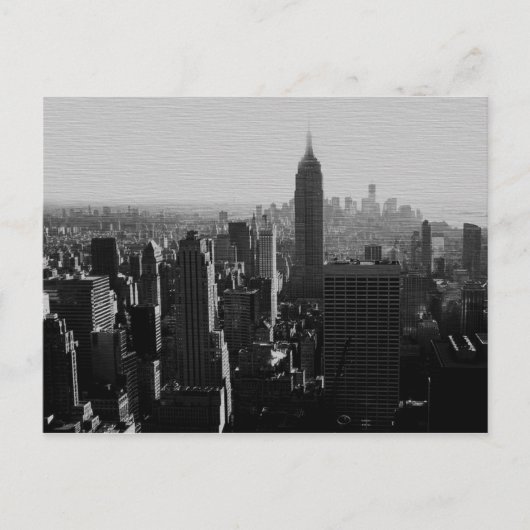 Zwart-wit houten effect NYC Briefkaart (Voorkant)