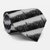 Zwart-wit houten effect NYC Stropdas (Opgerold)