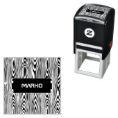 Zwart-wit houten korrel  zelfinktende stempel (In situ)