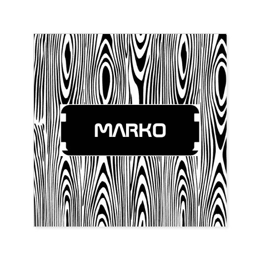 Zwart-wit houten korrel  zelfinktende stempel (Design)