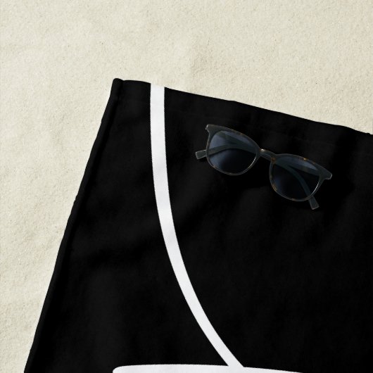 Zwart-wit Hubby Strandlaken, cadeau voor bruidegom Strandlaken (In situ)