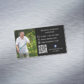 Zwart wit huis reparaties foto QR code klusjesman Magnetisch Visitekaartje (Voorbeeld)
