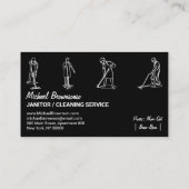 Zwart Wit Huis Schoonmaak Mannen Schoonmaak Visitekaartje (Achterkant)