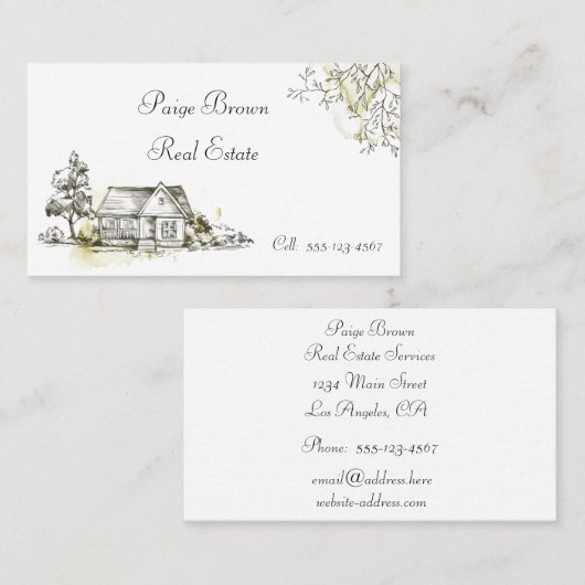 Zwart-wit huis visitekaartje (Voorkant / Achterkant)