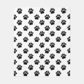 Zwart-wit huisdier poot patroon fleece deken (Voorkant)