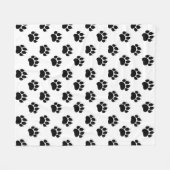 Zwart-wit huisdier poot patroon fleece deken (Voorkant (Horizontaal))