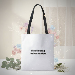 Zwart-wit humoristische grappige typografie quote tote bag
