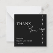 Zwart & Wit Huwelijk Dank u kaart Monochrome Notitiekaartje (Voorkant)