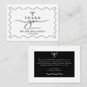 Zwart & Wit Huwelijk Dank u kaart Monochrome Notitiekaartje (Voorkant / Achterkant)